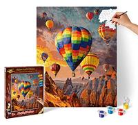 Schipper 602100459 Numbers, Hot Air Balloons Pictures for Adults, Includes Brush and Acrylic Paints, 40 x 50 cm, Multicoloured