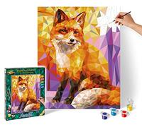 Schipper 609130863 Paint by Numbers Polygon Art Fox Painting Pictures for Adults Including Brush and Acrylic Paints 40 x 50 cm
