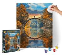 Schipper 609130898 Painting by Numbers - Devil's Bridge on Rakotz Lake - Painting Pictures for Adults, Includes Brush and Acrylic Paints, 40 x 50 cm