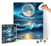 Schipper 609130925 Paint by Numbers - Magic of The Moon - Painting Pictures for Adults, Includes Brush and Acrylic Paints, 40 x 50 cm
