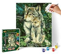 Schipper 609240838 Painting by Numbers - Wolf Mother - Painting Pictures for Adults Including Brush and Acrylic Paints 24 x 30 cm