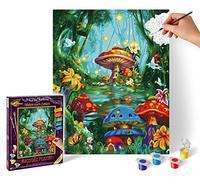 Schipper 609240867 Painting by Numbers - Magic Mushroom Village - Painting Pictures for Adults Including Brush and Acrylic Paints 24 x 30 cm