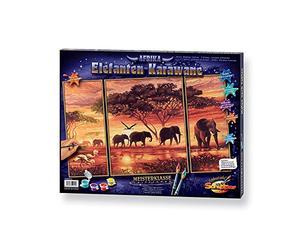Schipper 609260455 Africa Elephant Caravan Paint By Numbers Board