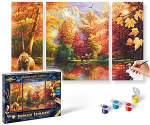 Schipper 609260650 "Indian Summer Triptychon Paint By Numbers Board