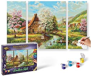 Schipper 609260664 "Country Idyll Triptychon Paint By Numbers Board