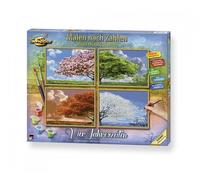 Schipper Quattro 609340902 Painting by Numbers - Four Seasons - Painting Pictures for Adults, Includes Brush and Acrylic Paints, 18 x 24 cm Each