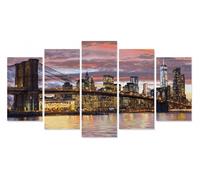 Schipper 609450806 Painting by Numbers - New York at Dawn - Painting Pictures for Adults, Includes Brush and Acrylic Paints, Master Class Polyptych - Professional Edition, 132 x 72 cm
