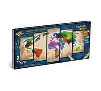 Schipper 609450856 Painting by Numbers - Colourful World - Painting Pictures for Adults Including Brush and Acrylic Paints, 5 Pictures, Master Class Polyptych, Professional, Edition, 132 x 72 cm