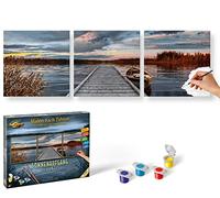 Schipper 609470754 "Sunrise by The Lake Paint by Numbers Triptych