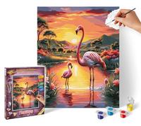 Schipper Paint by Numbers - Flamingos - Painting Pictures for Adults Includes Brush and Acrylic Paints 24 x 30 cm