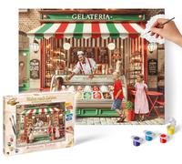 Schipper Paint by Numbers - Italian Ice Cream Parlor - Painting Pictures for Adults, Includes Brush and Acrylic Paints, 40 x 50 cm