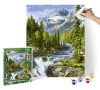 Schipper Paint by Numbers Kit - Rocky Mountains - Adults, 40 x 50 cm, Includes Brush and Acrylic Paints