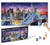Schipper Paint by Numbers - Manhattan at Night - Painting Kit for Adults, 40 x 80 cm