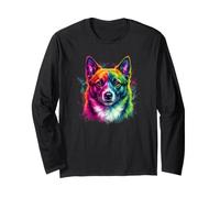 Schipperke Colorful Dog Portrait Long Sleeve T-Shirt