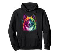 Schipperke Colorful Dog Portrait Pullover Hoodie