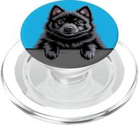 Schipperke Cute Peeking Black Puppy Dog Lover PopSockets PopGrip for MagSafe