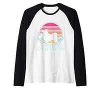 Schipperke Dog Retro Vintage 80s Vaporwave Aesthetic Puppy Raglan Baseball Tee
