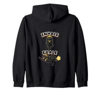 Schipperke practicing yoga inhale - exale DIGOR funny Zip Hoodie