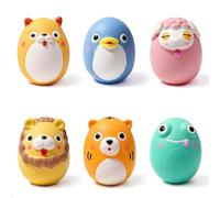 SCHITEC Dog Toys, [6 Pack] Latex Bouncy Squeaky Puppy Balls for Small Pet, Soft Egg Dog Balls for Interactive Fetch Play (multicolored)