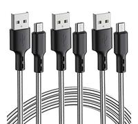 SCHITEC Micro USB Cable, 3-Pack 3M TPE Micro USB Fast Charging Data Sync Mobile Phone Charging Cable for Android, Samsung Galaxy S6 and S7 Nexus HTC LG Kindle Power Bank PS4 and More (3-Pack-3M)
