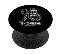 Schizophrenia Awareness Month Butterflies Silver Ribbon PopSockets Swappable PopGrip