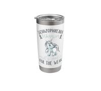 Schizophrenia Unicorn It's Not for The Weak Silver Ribbon Stainless Steel Insulated Tumbler