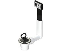 Schläfer 439404 | Universal Drain diam70mm for Steel Sinks with Overflow Vertical Rectangular Telescopic, 1 1/2" Outlet, Standard Stainless Steel Drain with Screw and Cap.