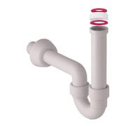 Schläfer 439503 | S-Drain Siphon for Bathroom, Kitchen and Laundry Sink, 40mm Diameter Hose, Universal 1 1/2" and 1 1/4" Connection