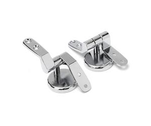 Schläfer | 4538023 - Universal Toilet Seat Hinges, Pair of Adjustable Brass Replacement Hinges for Toilet Seat Tablet, Toilet Lid Hinges Chrome