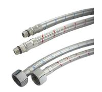 Schläfer 4605008 | Flexible Hose for Faucet 1/2" Female, Connector for Corner Valve Under The Sink, Braided Fitting Stainless Steel Mixer Connection 1/2" x M10 x 1 L. 35cm 2 Pcs.