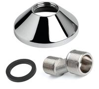 Schläfer 67227-C | S-Shaped Eccentric, G 1/2 x G 3/4 Brass Rosette Fitting, Wall Mounted Faucet Adapter Mixer Retroassembly Sink, Bathtub, Shower