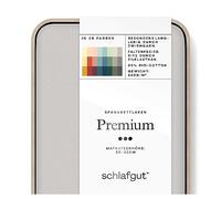 schlafgut Premium heavier fitted sheet from 180x200cm to 200x220cm, 95% soft organic cotton and 5% elastane with 220g/m2 density for a wrinkle-free fit, Grey Light