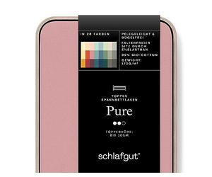 schlafgut Pure fitted sheet for topper mattresses up to 10cm height, 95% organic cotton and 5% elastane for a wrinkle-free fit (Purple Mid, L 140x200cm - 160x220cm)