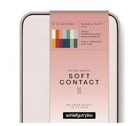 Schlafgut Soft Contact fitted sheet 140x200cm to 160x200cm, 100% combed organic cotton, Soft and Warm, OEKO TEX certified, Sand Light