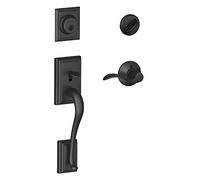Schlage Addison Single Cylinder Handleset and Right Hand Accent Lever, Matte Black (F60 ADD 622 Acc RH)