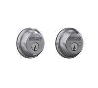 Schlage B62CS V 626 Light Commercial Double Cylinder Deadbolt, Brushed Chrome