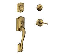 SCHLAGE Camelot Single Cylinder Handleset and Left Hand Accent Lever, Antique Brass (F60 CAM 609 Acc LH) Lock Company