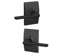 Schlage F10 LAT 622 CEN Century Collection Latitude Passage Lock Lever, Matte Black
