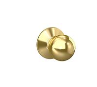 SCHLAGE F10 ORB 605 Orbit Door Knob, Hall & Closet Passage Lock, Bright Brass