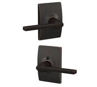 Schlage F10LAT716CEN Century Collection with Latitude Passage Lever, Aged Bronze