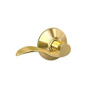 SCHLAGE F10VACC605 Accent Door Lever Hall & Closet Passage Handle, Bright Brass, 1 Pack