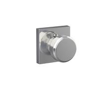 SCHLAGE F170 BWE 625 COL Bowery Knob with Collins Trim Non-Turning Dummy Door Handle, Bright Chrome