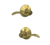 Schlage F40 Acc 608 Accent Lever Bed and Bath, Satin Brass