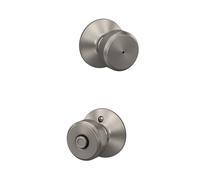 Schlage F40 BWE 619 Bowery Privacy Lock Knob, Satin Nickel