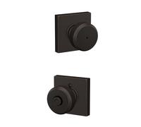 SCHLAGE F40 BWE 716 COL Bowery Knob with Collins Trim Bed & Bath Privacy Door Lock, Aged Bronze