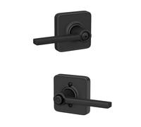 SCHLAGE F40 LAT 622 LFL Latitude Door Lever with Laflin Trim, Bed & Bath Privacy Lock, Matte Black