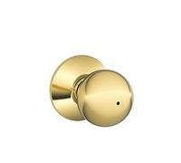 Schlage F40ORB605 Orbit Privacy Knob, Bright Brass