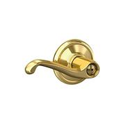 Schlage F40VFLA605 Flair Privacy Lever, Bright Brass