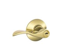 Schlage F51A Acc 605 Accent Keyed Entry Lever, Bright Brass