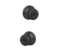 Schlage F51A GEO 622 Georgian Keyed Entry Knob, Matte Black